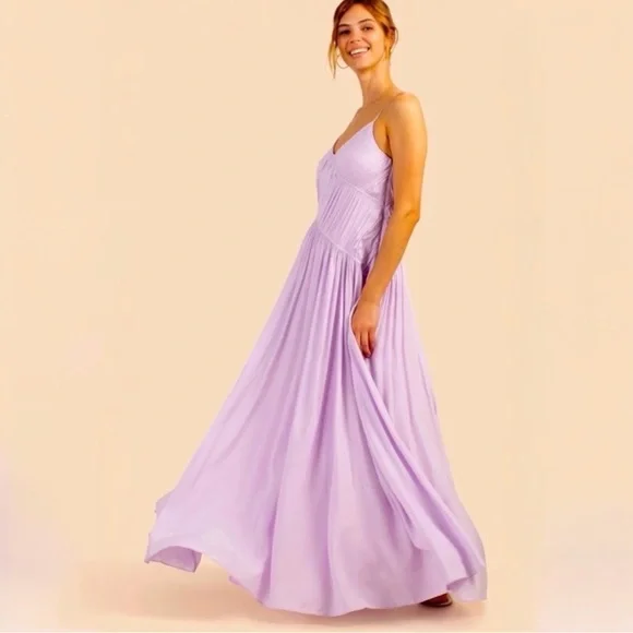 Trina Turk Women's Asymmetrical Pleated Cherry Grove Purple Maxi Dress Medium - Picture 4 of 14